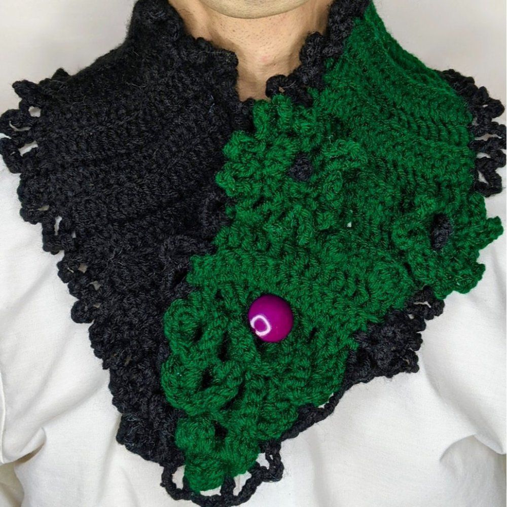 Ruffle Scarf Shawl Cowl Regency Edwardian Antique Renaissance